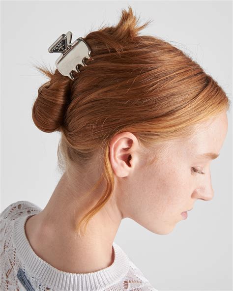 prada barrettes|prada metal hair clip.